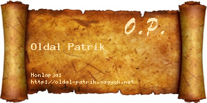 Oldal Patrik névjegykártya